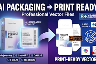 convert ai packaging design and label design into print ready vector files