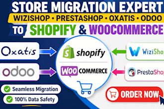 migrate wizishop prestashop oxatis odoo ecommerce to shopify woocommerce website
