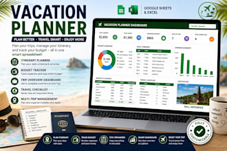 create vacation planner spreadsheet itinerary budget travel planner spreadsheet