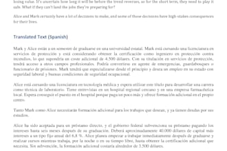 translation documents of english to spanish and portuguese