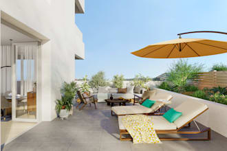 create luxury 3d architectural renders for terrace, patio, and courtyard