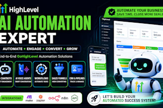 set up gohighlevel ai automation, CRM workflows, funnels and ai voice chat agent
