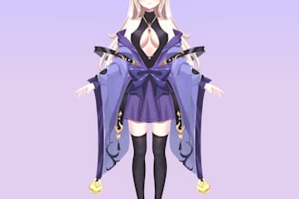 design 3d character model, vtuber character and vroid vrchat avatar