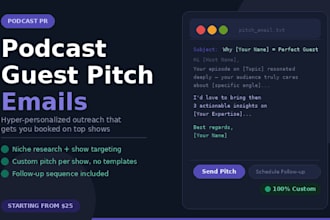 write and send strategic podcast guest pitch emails to book you on top shows
