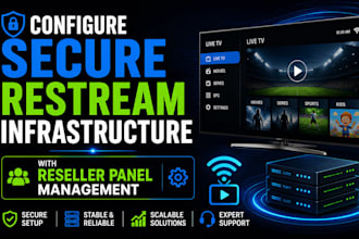 configure secure restream infrastructure with reseller panel management