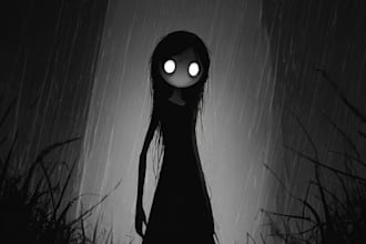 draw a detailed dark art illustration