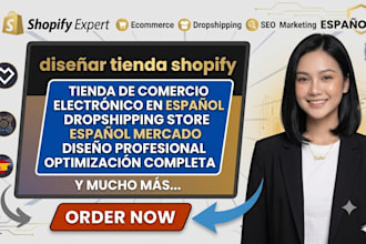 diseñar tienda shopify en español spanish ecommerce website dropshipping store