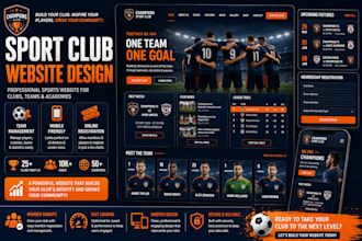 sports club website, football club website, basketball club website