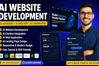 develop ai website, ai chatbot, ai web application, ai landing page design