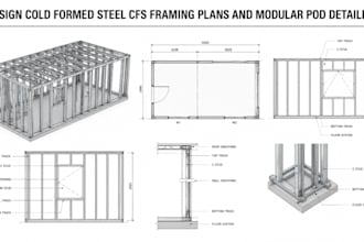 design cold formed steel cfs framing plans and modular pod detailing