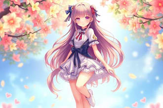 draw cute anime chibi art character design for pfp, sticker, and sheets