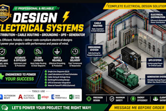 design electrical distribution, cable routing, grounding, and generator system