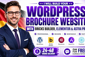 build wordpress bricks builder elementor astra pro flywheel brochure website dev