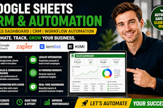 build a custom google sheets CRM, sales dashboard and zapier automation