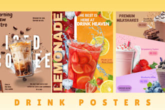 design eye catching drink and beverages poster