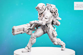 sculpt a 3d action figure, toy, anime figure and character model for 3d printing
