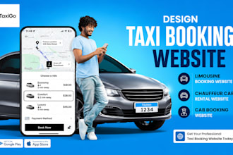 design taxi booking website, limousine, chaffeur car rental cab booking website