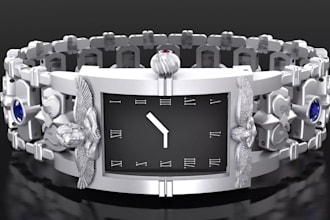 create realistic 3d wrist watch modeling, rendering, and animation