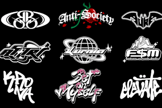 design modern custom y2k logo for your streetwear brand