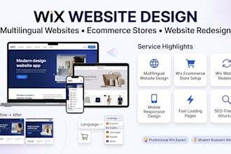 design wix multilingual website, wix e commerce store, wix website redesign