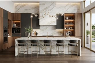 kitchen design wordrobe, 3d rendering and floor plan using 2020 design software