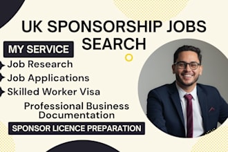 research UK visa sponsorship jobs and apply for jobs on your behalf