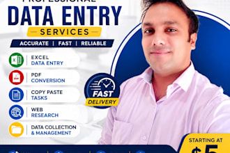 do accurate data entry, copy paste, and excel data entry
