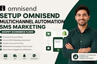 setup omnisend multichannel automation sms marketing shopify ecommerce flows
