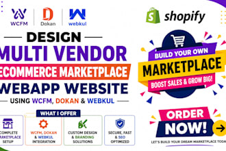 design multi vendor ecommerce marketplace webapp website using wcfm dokan webkul