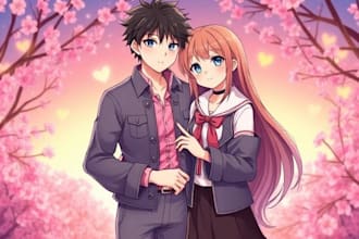 draw cute anime chibi art character design for pfp, sticker, and sheets