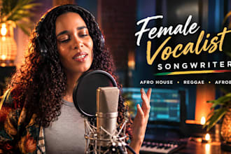 be your ethereal female topline vocal for reggae afro house afrobeat dancehall