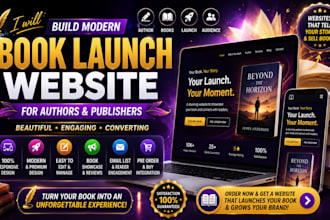 build modern book launch website for authors and publishers