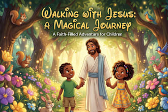3d christian story book bible illustration faith themed story book illustration