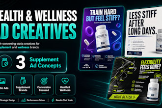 design supplement and wellness facebook ad creatives
