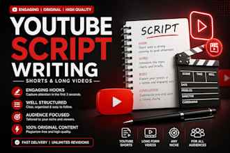 write engaging youtube shorts and video scripts
