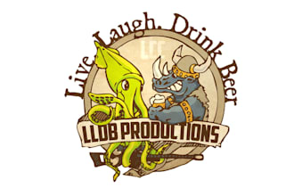 make viking rhino sniper squid logo for a craft beer show