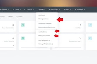 develop server, admin server setup, unlimited reseller, with stream iink
