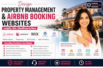 design property management website, airbnb booking website, lodgify, wix, wp