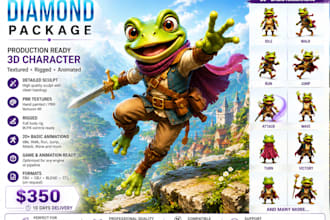 create a stylized cartoon 3d character for game or movie
