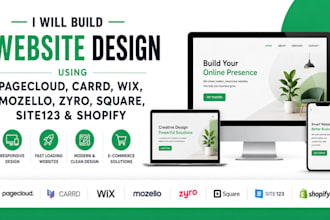 build pageclood carrd wix mozello zyro square site123 shopify website design