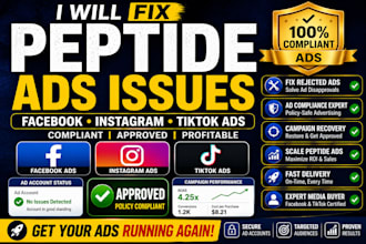 fix peptide ads issues and run compliant peptide facebook, tiktok, google ads