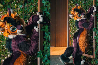 design your fursuit base on your reference sheet both partial and full fursuit