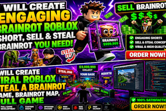 engaging brainrot roblox short, sell steal brainrot roblox animation