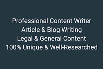write professional articles and content writing