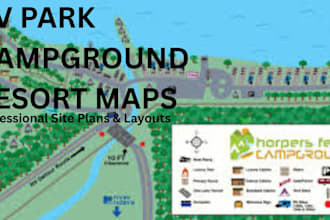 design rv park maps, campground maps, resort maps, and subdivision plans