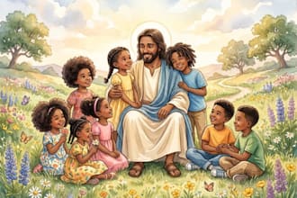design bible faith themed book illustration christian story book illustration