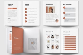 design PDF workbook journal design canva ebook design fillable pdf workbook