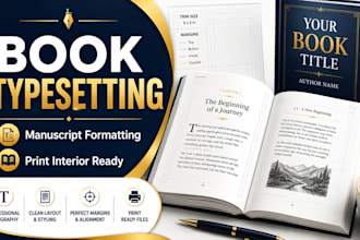 do book typesetting, manuscript formatting and print book interior layout