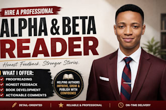 be your professional alpha and beta reader for honest book feedback