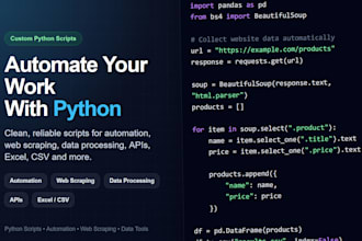 code a custom python script to automate your task